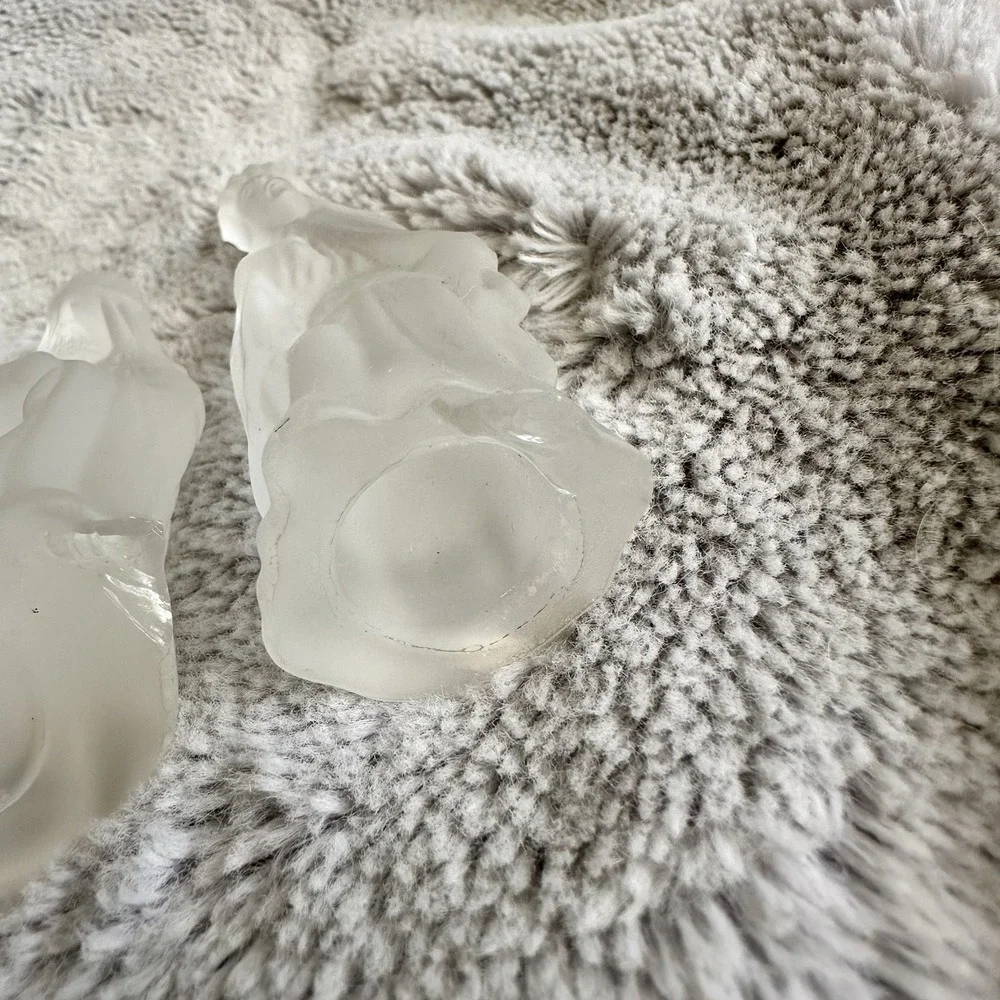 Clear Frosted Glass 5 Piece‎ Nativity Set